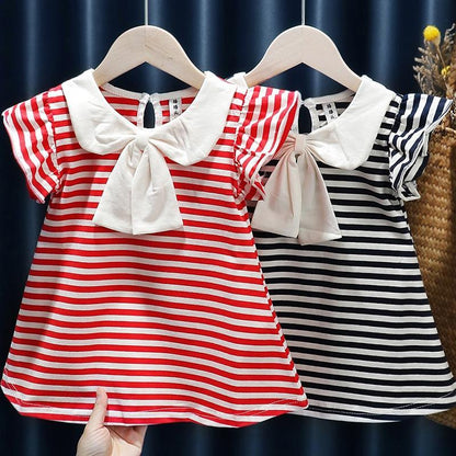 Modern New Luxury Summer Dress Children's Clothing Girls Stitching Baby Girl Princess Dress For All Occassion
